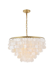 Selene Six Light Pendant in Brass and White (173|LD5050D24BR)