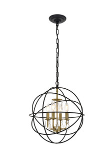 Wallace Four Light Pendant in Matte Black and Brass (173|LD5055D16BRB)