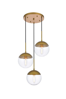 Eclipse Three Light Pendant in Brass and Clear (173|LD6073BR)