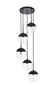 Eclipse Five Light Pendant in Black and Clear (173|LD6075BK)