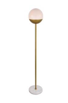 Eclipse One Light Floor Lamp in Brass and frosted white (173|LD6150BR)
