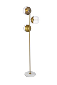 Eclipse Three Light Floor Lamp in Brass and Clear (173|LD6163BR)