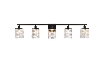 Phineas Five Light Bath in Black and Clear (173|LD7014BK)