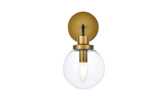 Hanson One Light Bath in Black and Brass and Clear Shade (173|LD7031W8BRB)