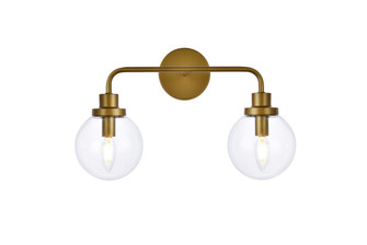 Hanson Two Light Bath in Brass and Clear Shade (173|LD7033W19BR)