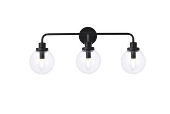 Hanson Three Light Bath in Black and Clear Shade (173|LD7035W28BK)