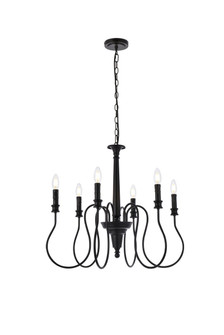 Flynx Six Light Pendant in Black (173|LD7044D26BK)