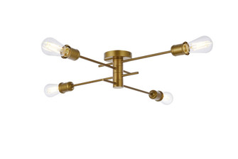 Xavier Four Light Flush Mount in Brass (173|LD7050F26BR)