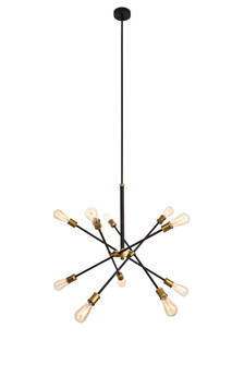 Axel Ten Light Chandelier in Black and Brass (173|LD8003D28BK)