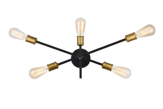 Axel Five Light Wall Sconce in Black and Brass (173|LD8003W24BK)