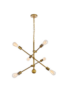 Axel Six Light Pendant in Brass (173|LD8008D29BR)