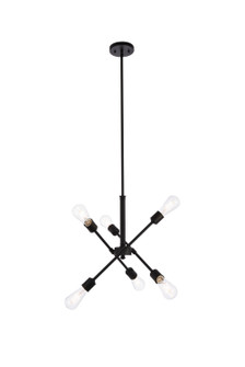 Axel Six Light Pendant in Black (173|LD8015D18BLA)