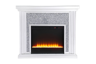 Modern Mantle With Fireplace in Clear (173|MF9902-F2)