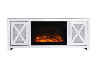 Modern TV Stand With Log Insert Fireplace in Clear (173|MF9903-F1)