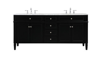 Park Avenue Double Bathroom Vanity in black (173|VF12572DBK)
