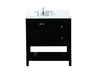 Theo Vanity Sink Set in black (173|VF16432BK-BS)