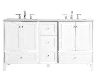 sommerville Double Bathroom Vanity in White (173|VF18060DWH)