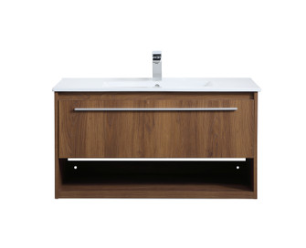 Kasper Single Bathroom Floating Vanity in Walnut Brown (173|VF43036WB)