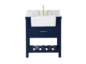 Clement Single Bathroom Vanity in blue (173|VF60130BL-BS)