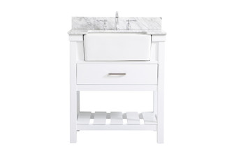 Clement Single Bathroom Vanity in white (173|VF60130WH-BS)