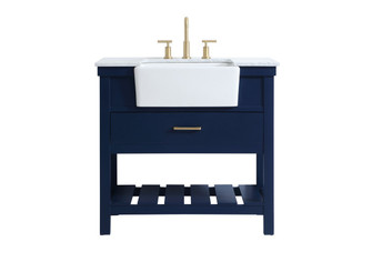 Clement Single Bathroom Vanity in blue (173|VF60136BL)