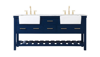 Clement Double Bathroom Vanity in Blue (173|VF60172DBL)