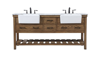 Clement Double Bathroom Vanity in Driftwood (173|VF60172DDW)