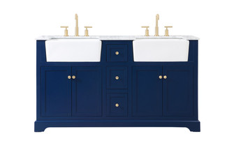 Franklin Double Bathroom Vanity in blue (173|VF60260DBL)