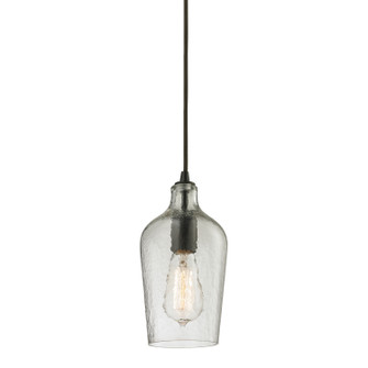 Hammered Glass One Light Mini Pendant in Oil Rubbed Bronze (45|10331/1CLR)