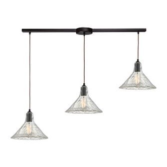 Hand Formed Glass Three Light Pendant in Oil Rubbed Bronze (45|10435/3L)