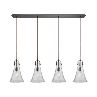 Hand Formed Glass Four Light Pendant in Oil Rubbed Bronze (45|10555/4LP)
