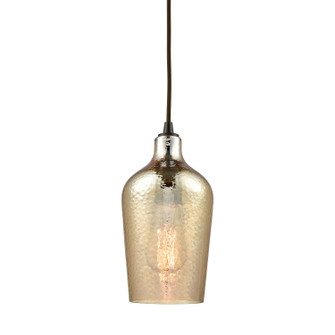 Hammered Glass One Light Mini Pendant in Oil Rubbed Bronze (45|10840/1)