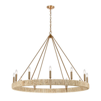 Abaca 12 Light Chandelier in Satin Brass (45|32417/12)