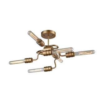 Transit Six Light Semi Flush Mount in Matte Gold (45|32990/6)