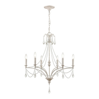 French Parlor Six Light Chandelier in Vintage White (45|33476/6)