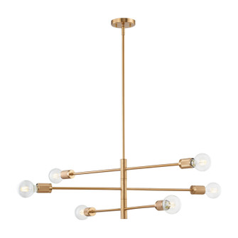 Module Six Light Chandelier in Burnished Brass (45|47366/6)