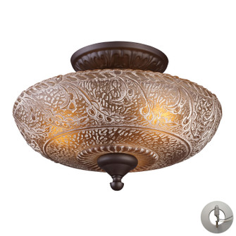 Norwich Three Light Semi Flush Mount in Oiled Bronze (45|66191-3-LA)