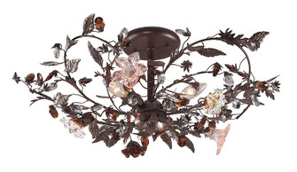 Cristallo Fiore Three Light Semi Flush Mount in Deep Rust (45|7046/3)