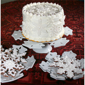 Snowflake Cake Stand in White (45|CAKST001)