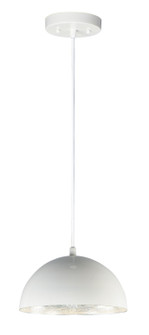 Hemisphere LED Pendant in Gloss White / Aluminum (86|E24902-GWAL)