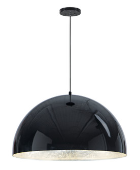 Hemisphere LED Pendant in Gloss Black / Aluminum (86|E24906-GBAL)