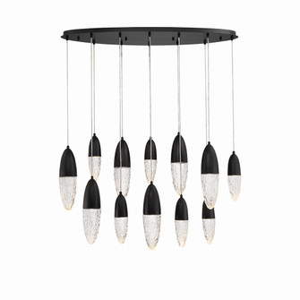 Ecrou 12 Light Linear Chandelier in Matte Black (40|43861-024)