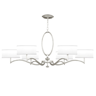 Allegretto Six Light Chandelier in Silver Leaf w/White Fabric Shades (48|771740-SF41)