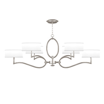 Allegretto Six Light Chandelier in Silver Leaf w/White Fabric Shades (48|780040-SF41)