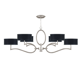 Allegretto Six Light Chandelier in Silver Leaf w/Black Fabric & Silver Inner Lining Shades (48|780040-SF42)