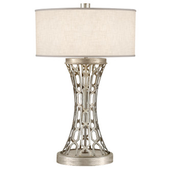 Allegretto One Light Table Lamp in Silver w/White Linen Shade (48|784910ST)
