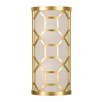 Allegretto Two Light Wall Sconce in Gold Leaf w/Champagne Fabric Shade (48|816850-SF33)