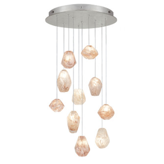 Natural Inspirations LED Pendant in Silver w/Clear Quartz Glass Drops (48|863540-14LD)