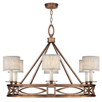 Cienfuegos Six Light Chandelier in Bronze w/Greige Fabric Shades (48|887640-11ST)