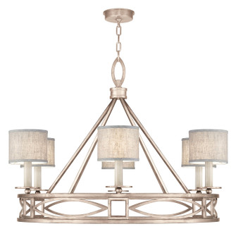 Cienfuegos Six Light Chandelier in Gray w/Greige Fabric Shades (48|887640-21ST)